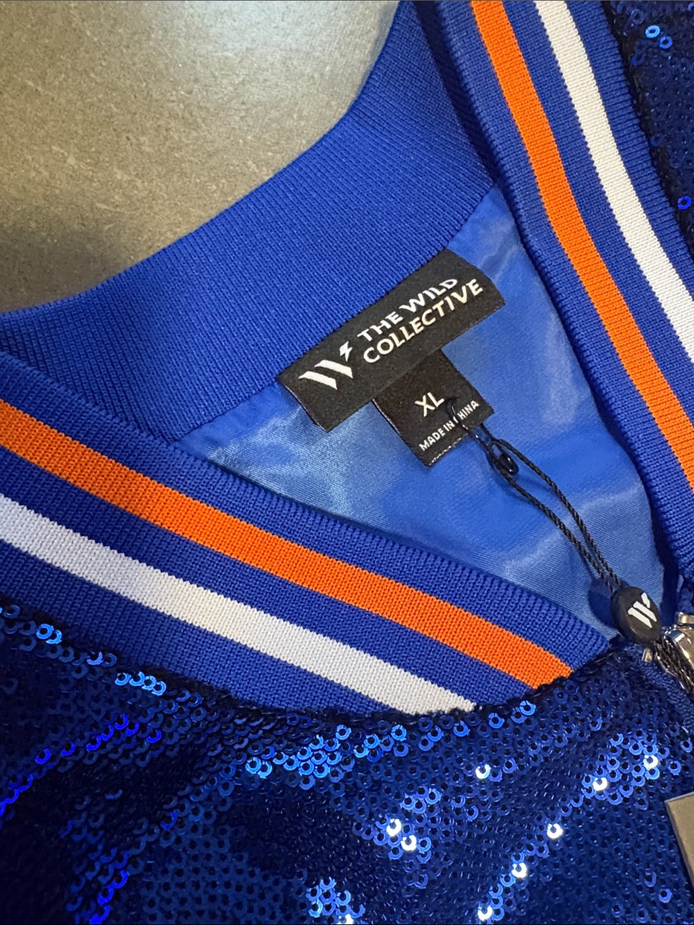 NY KNICKS Sequined Bomber Jacket - Women Size XL (NEW) 2026 CHAMPS - Picture 2 of 9